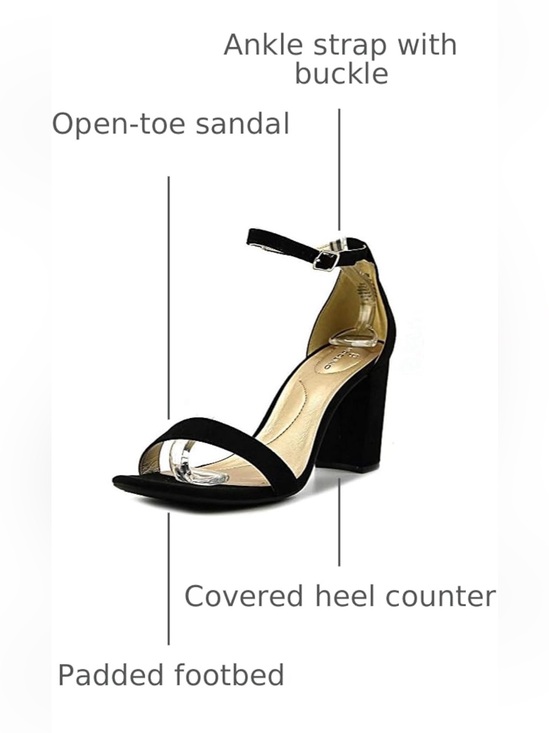 Bandolino Shoes - Bandolino classic Black Open-Toe Block Heel Sandal Ankle Strap size 10M NWOT